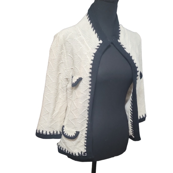 Cabi 297 M Cream "Socialite" Knit Open Front Cardigan Sweater jacket - Picture 5 of 14